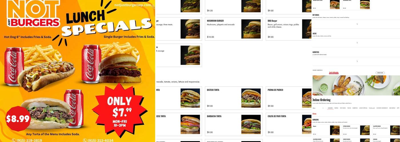 Not Just Burgers Menu