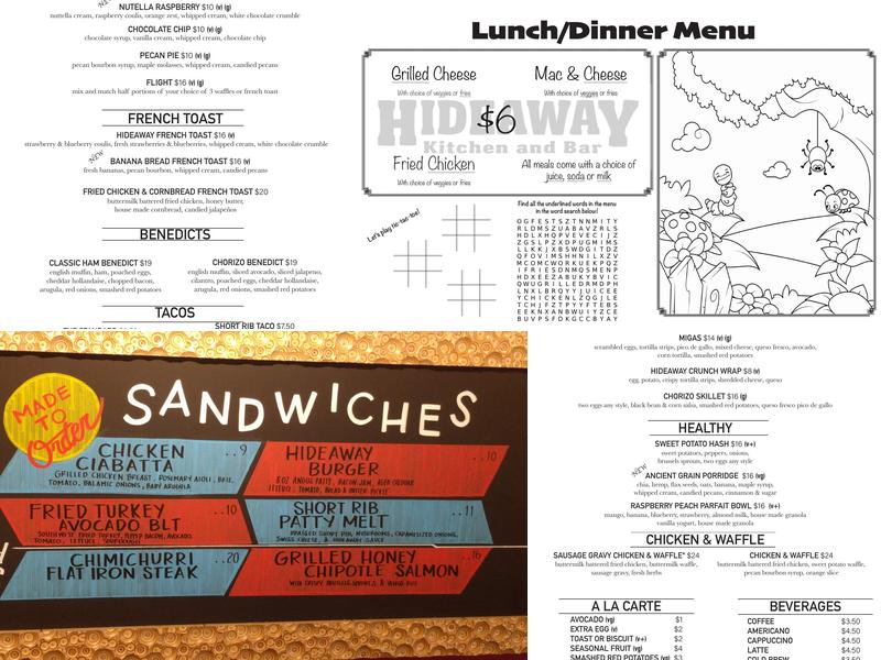 Hideaway Kitchen & Bar Menu