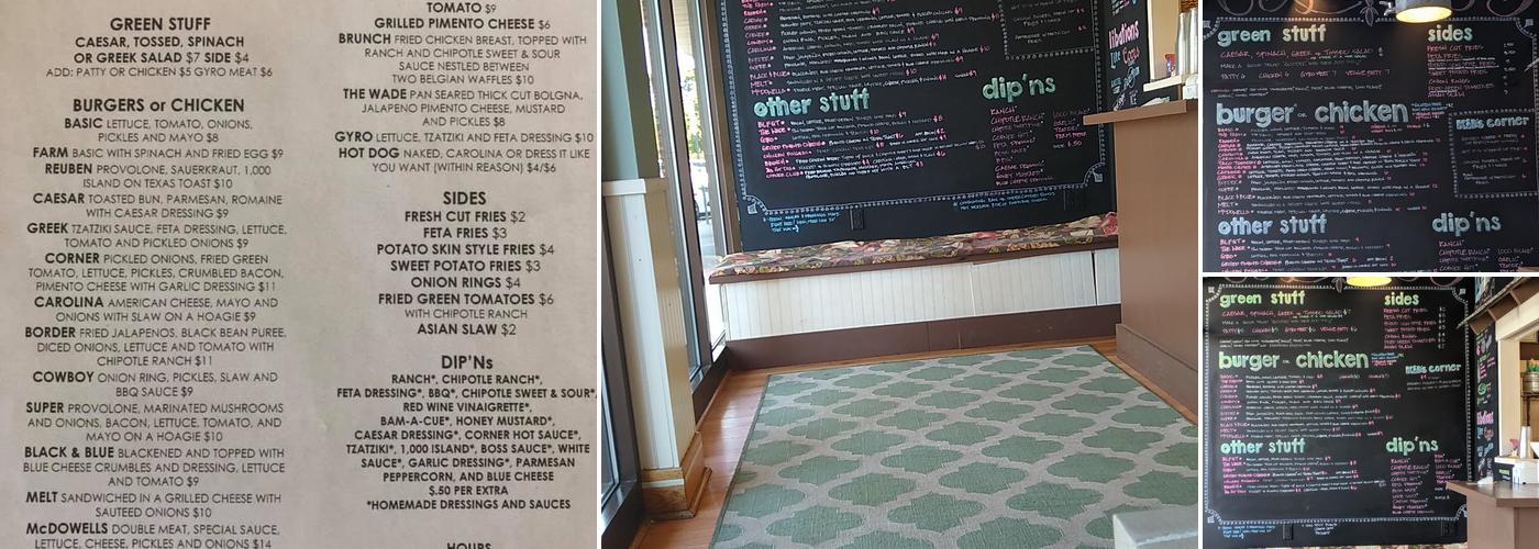 The Corner Grill Menu