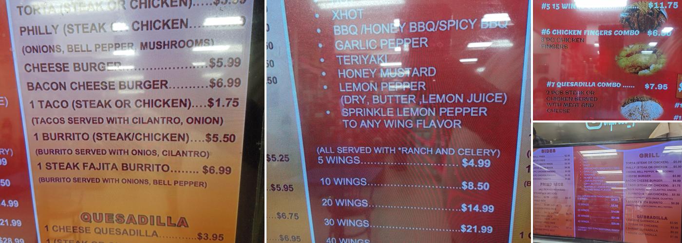 Express Grub Menu