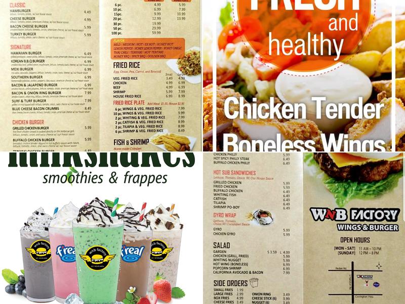 WNB Factory - Wings & Burger Menu