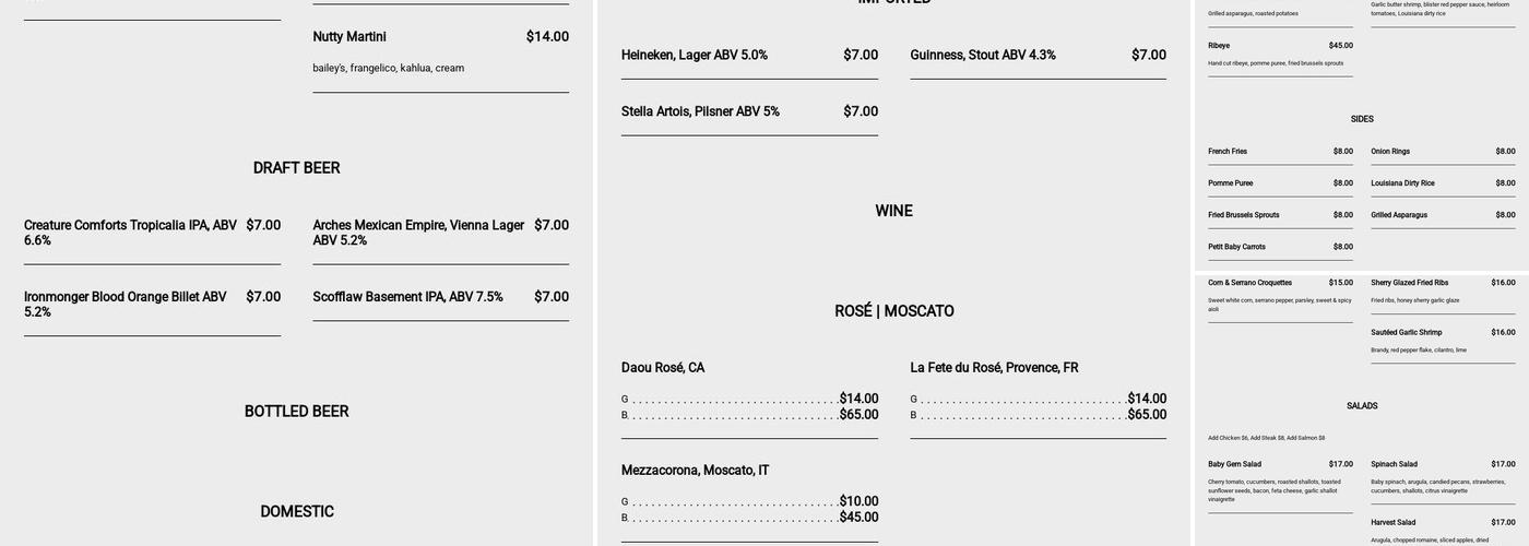 Apron Menu