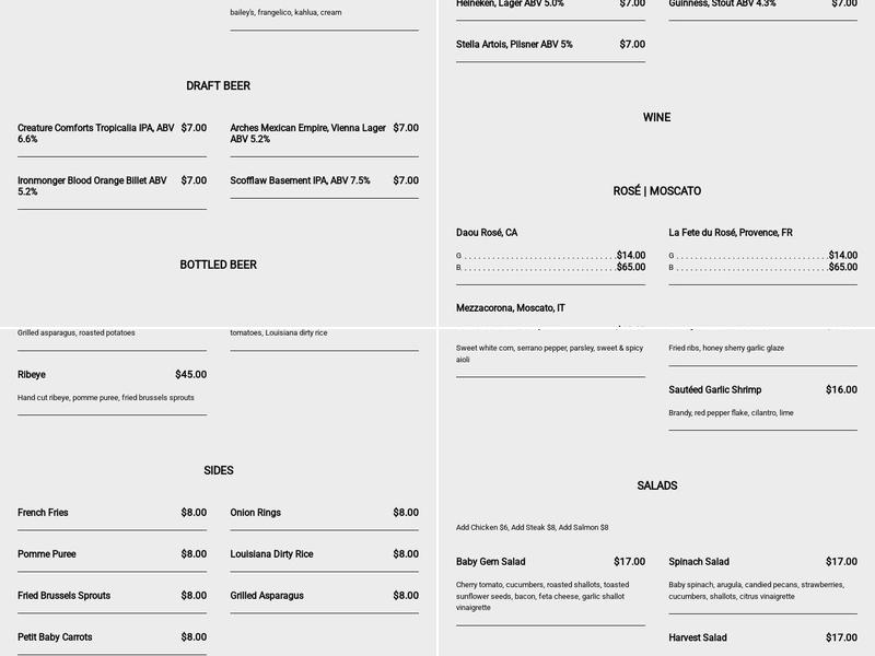 Apron Menu
