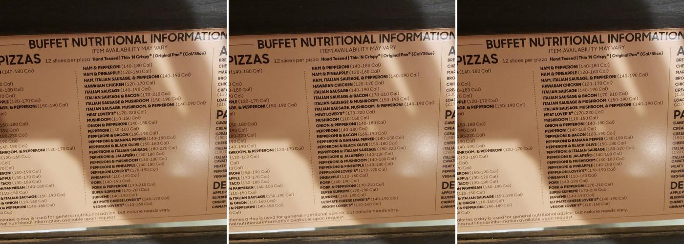 Pizza Hut Menu