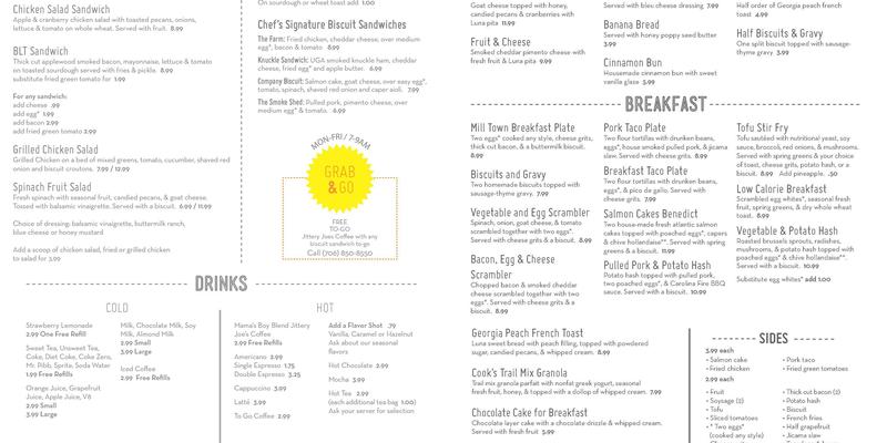 The Falls Restaurant Menu