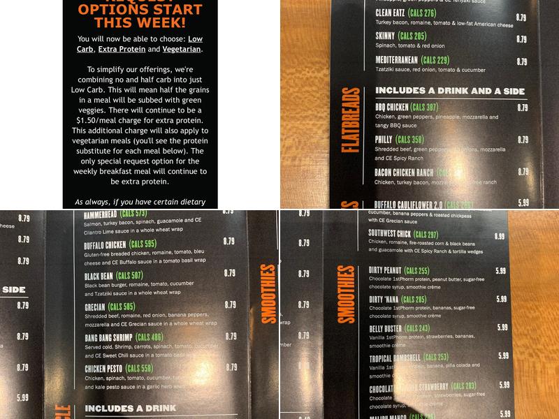 Clean Eatz Menu