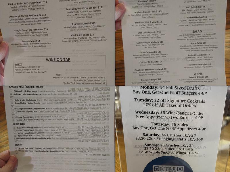 Coughlin's Law Kitchen and Ale House Menu