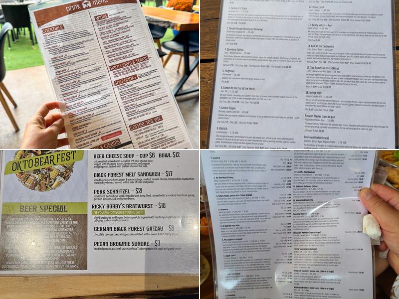 Shy Bear Brewing Menu