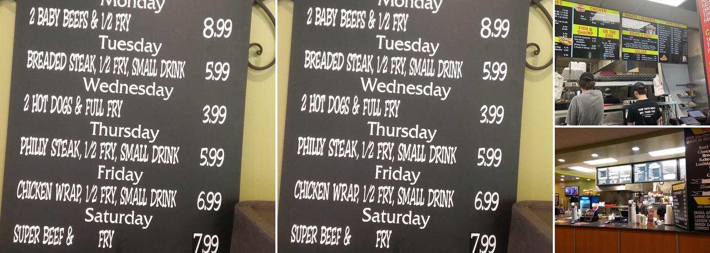 Pop's Beef Menu