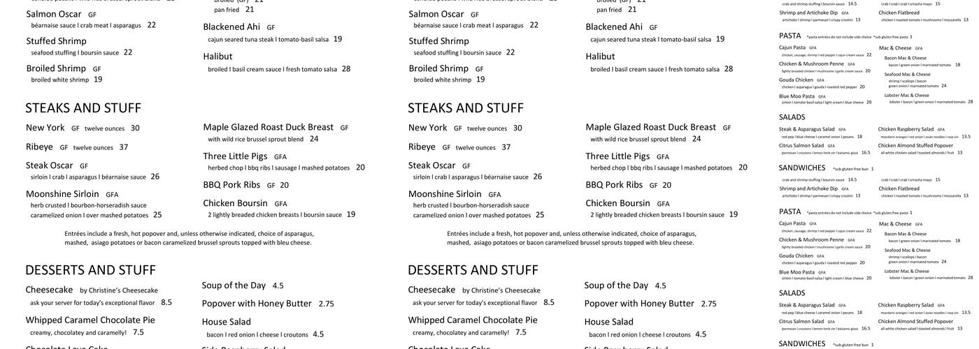 Anton's Restaurant Menu