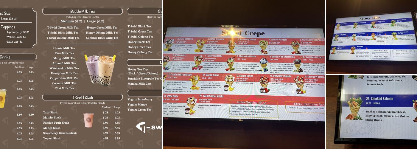 T-swirl Crêpe Menu