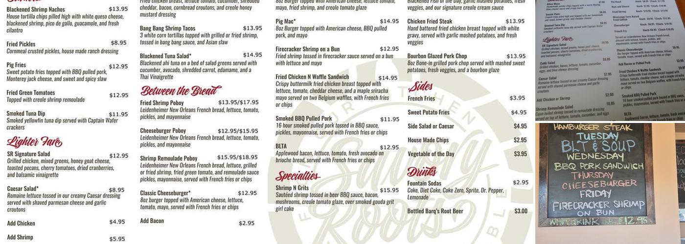 Savory Roots Menu