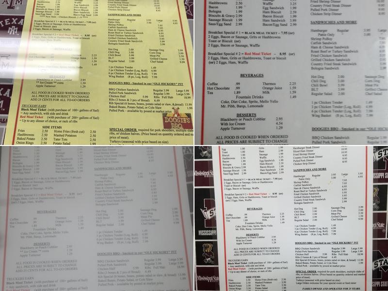 Kewanee One Stop Menu
