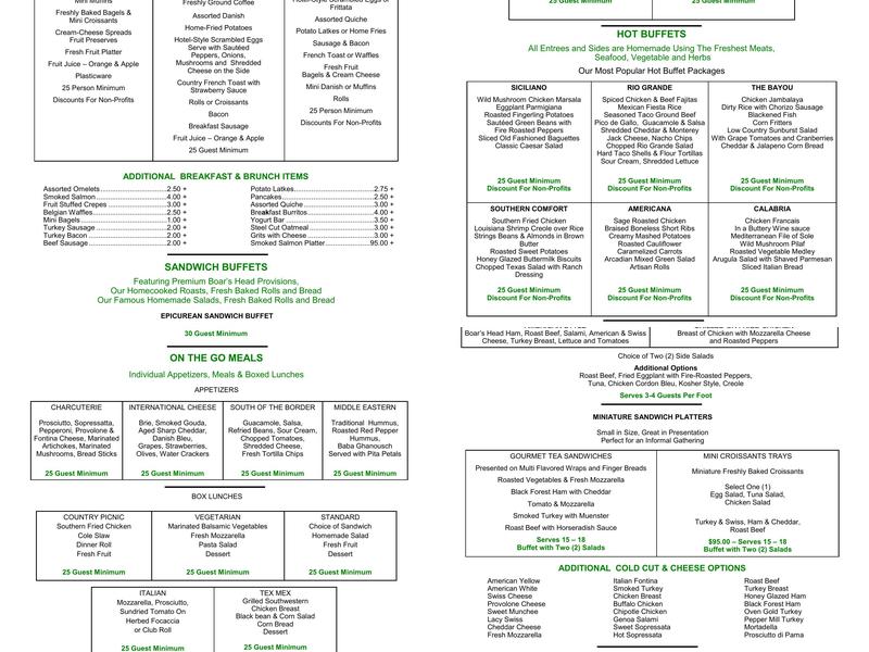 Wilkens Fine Foods Menu