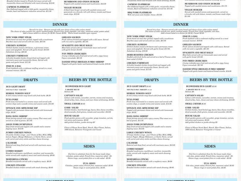Indian Bay Marina and Restaurant Menu