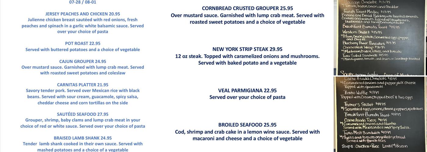 Brigantine Bistro Menu