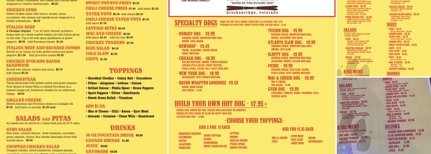 HD Tavern Menu