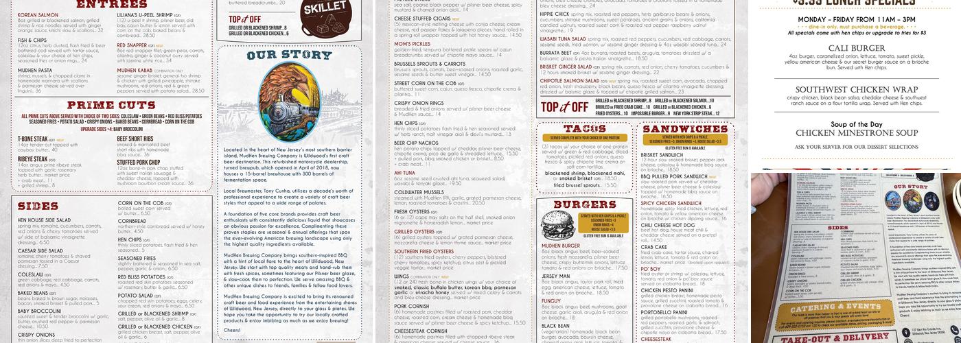 MudHen Brewing Company Menu