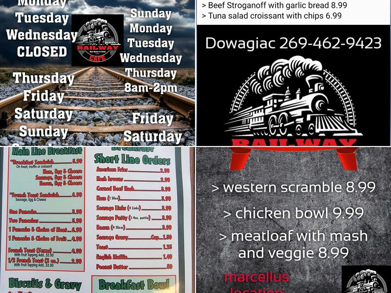 The Railway Cafe Menu