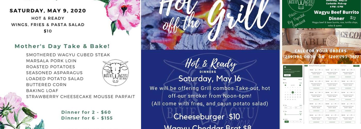 The Blue Wagyu at Yankee Springs Golf Course Menu