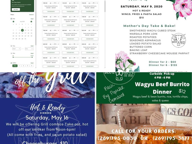 The Blue Wagyu at Yankee Springs Golf Course Menu