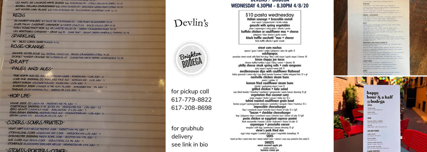 Brighton Bodega Menu
