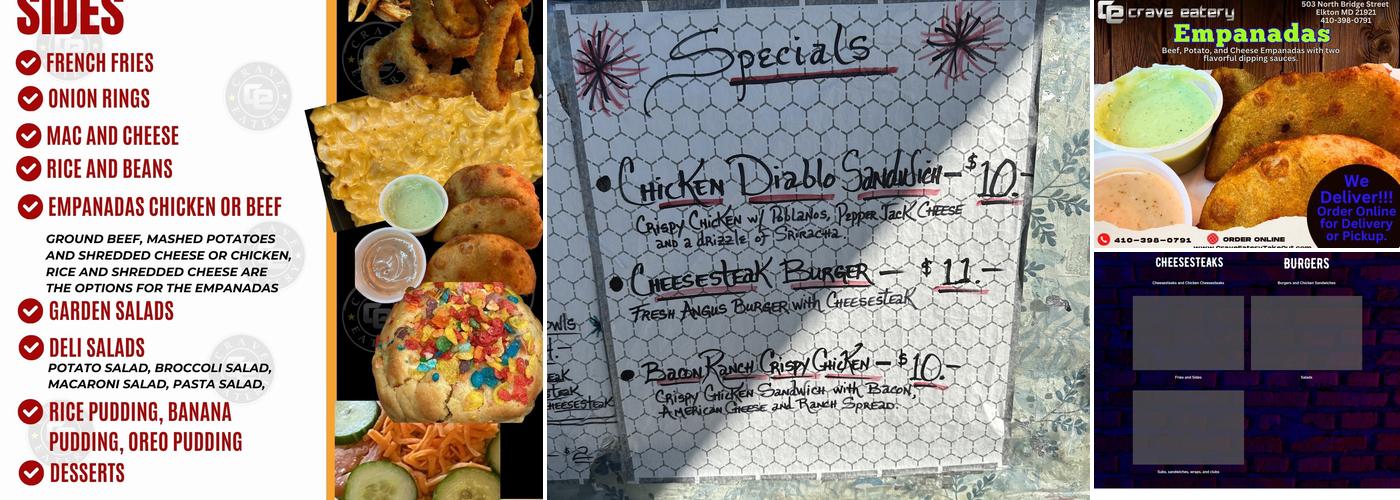 Crave Eatery Take Out Menu