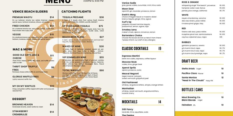 Barlo Kitchen + Cocktails Menu