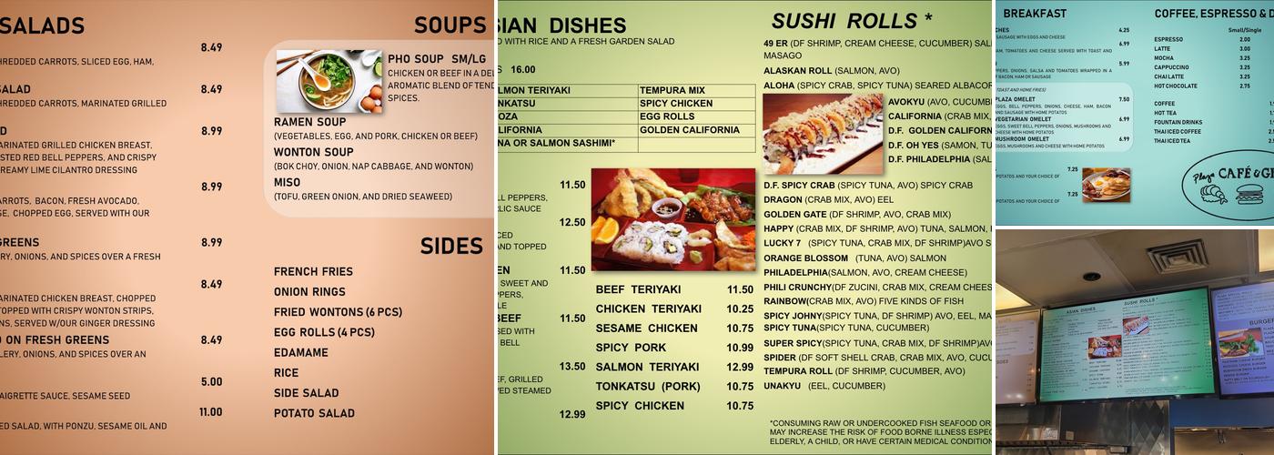 Plaza Cafe & Grill Menu