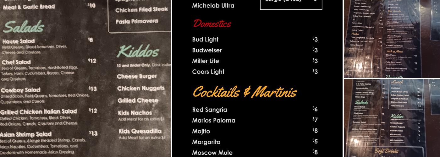 1866 Bar & Grill Menu