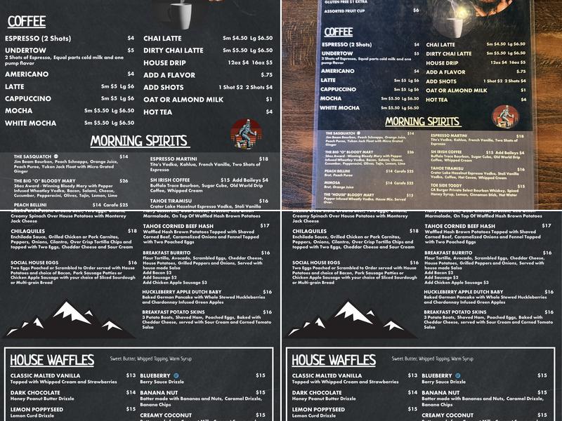 Social House Craft Sandwiches Menu