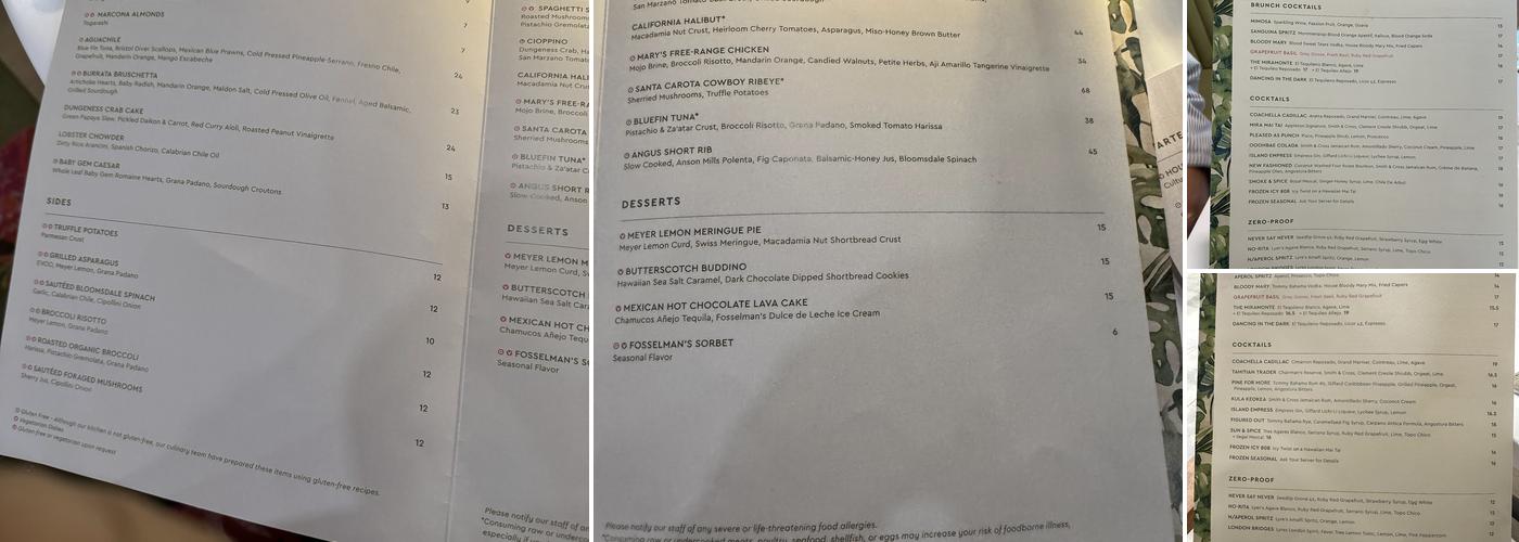 Grapefruit Basil Menu