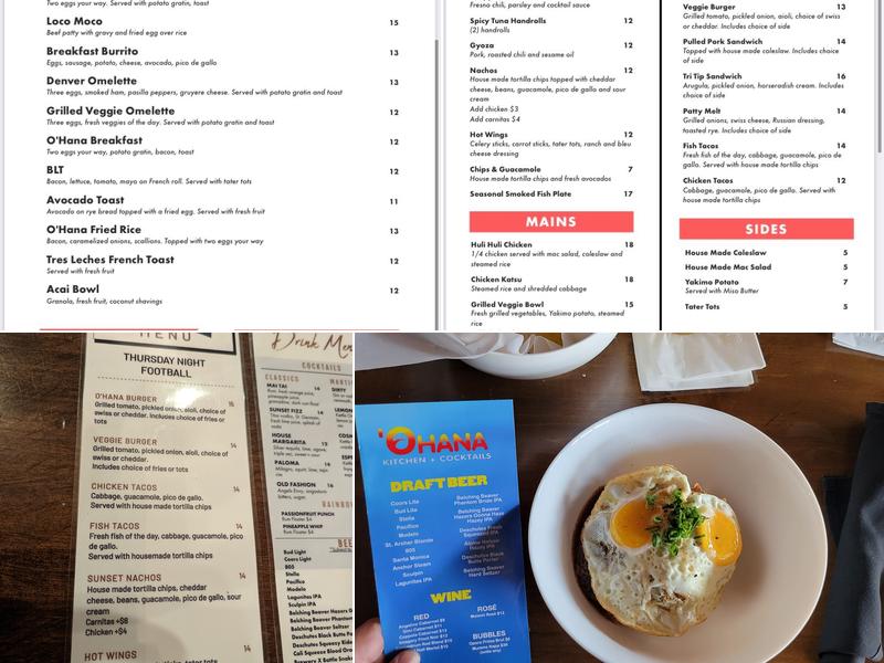 Ohana Kitchen and Cocktails Menu