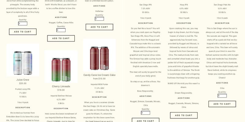 Abnormal Beer Co Menu