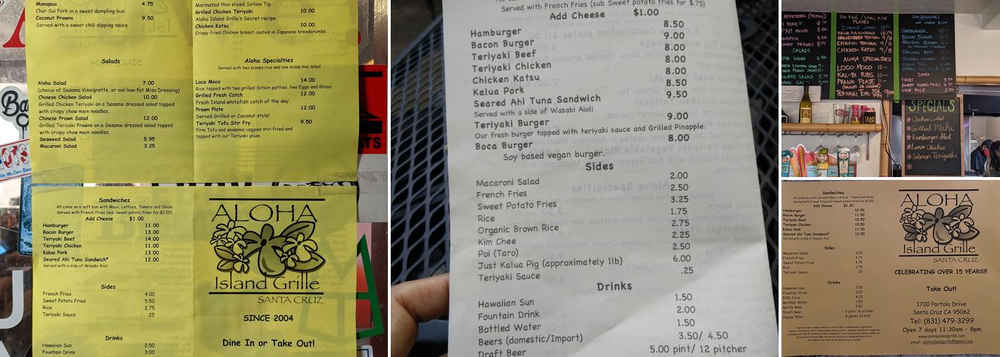 Aloha Island Grille Menu