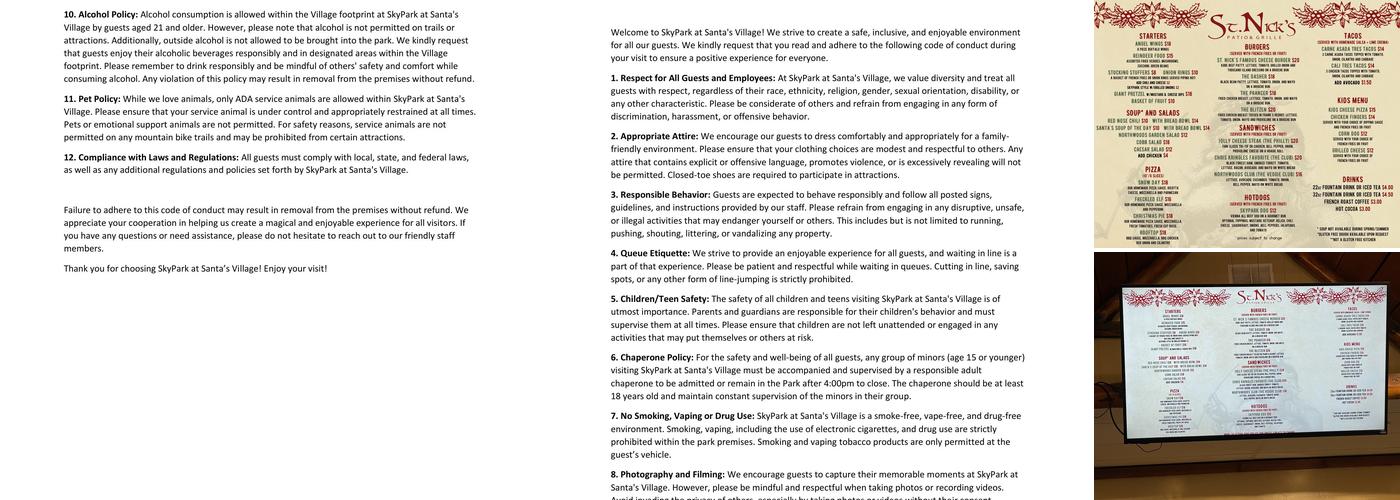 St Nick's Patio & Grille Menu