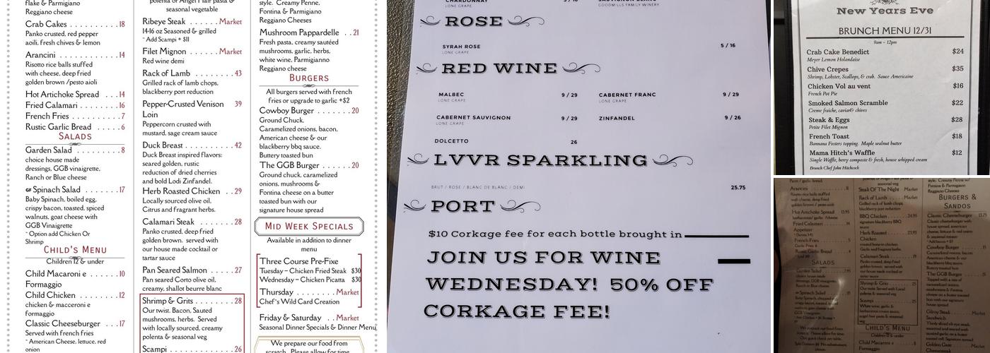 The Gypsy Bistro Menu