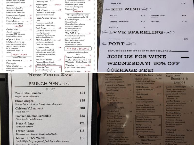 The Gypsy Bistro Menu