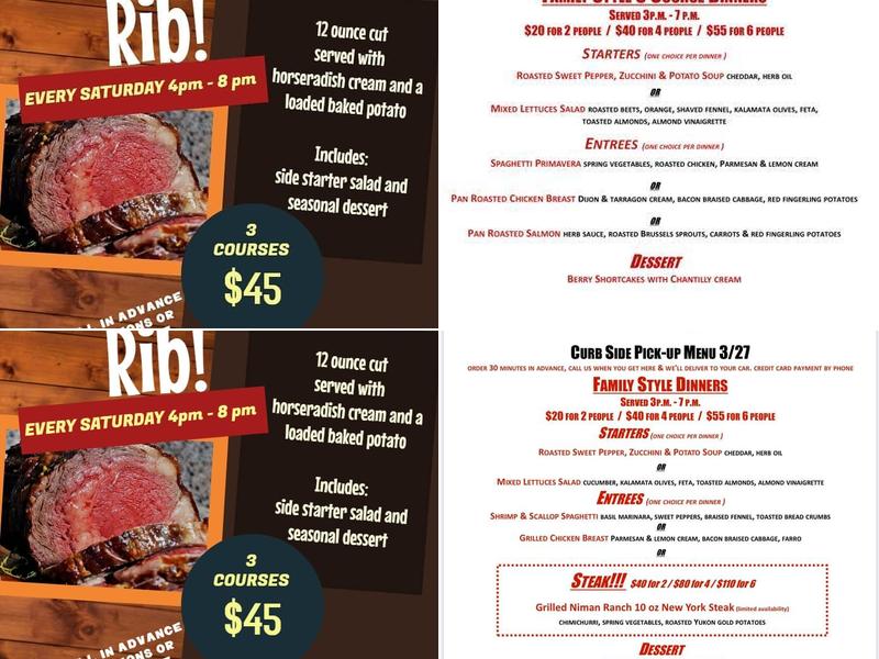 Roxy Restaurant & Bar Menu