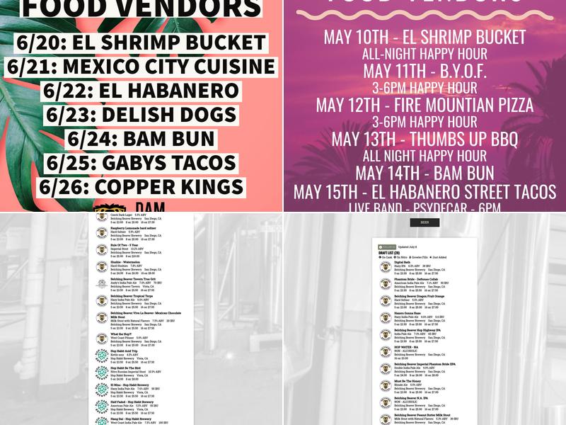 Belching Beaver Brewery Oceanside Menu