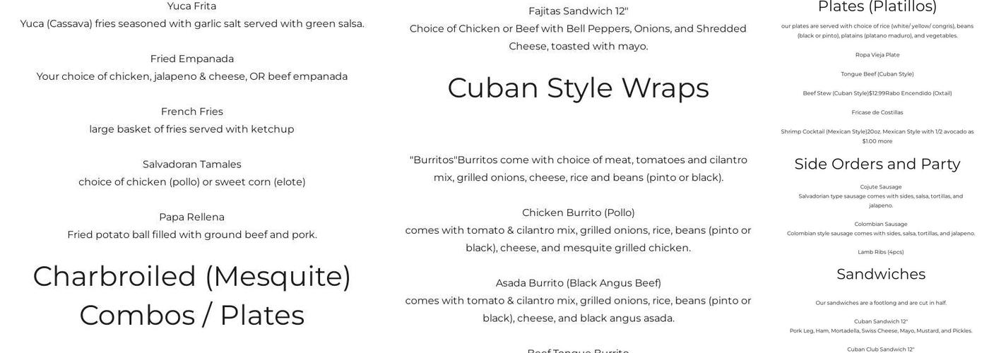 Ay Papa Que Rico Menu