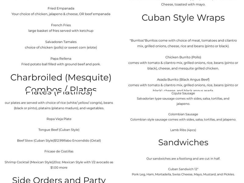 Ay Papa Que Rico Menu