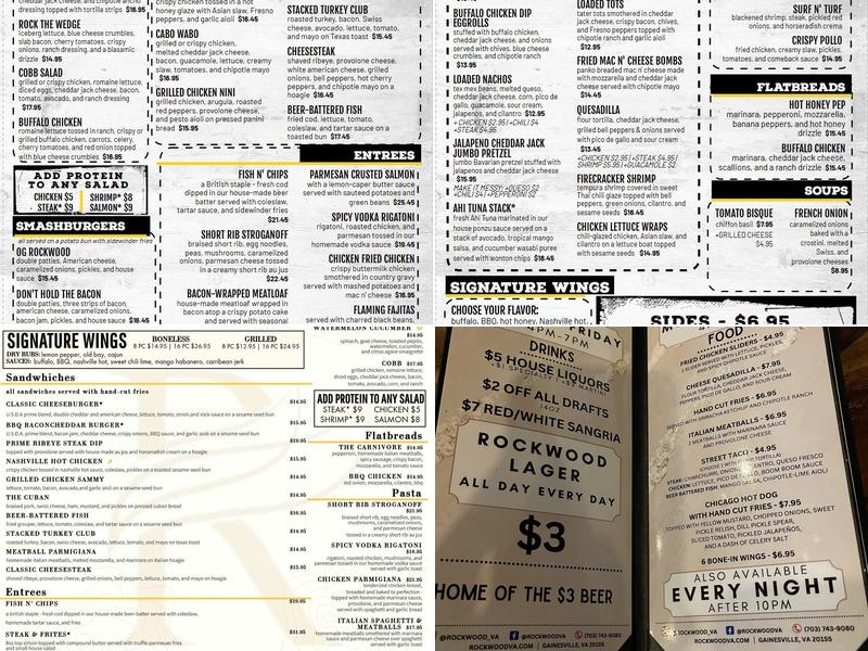 Rockwood Menu
