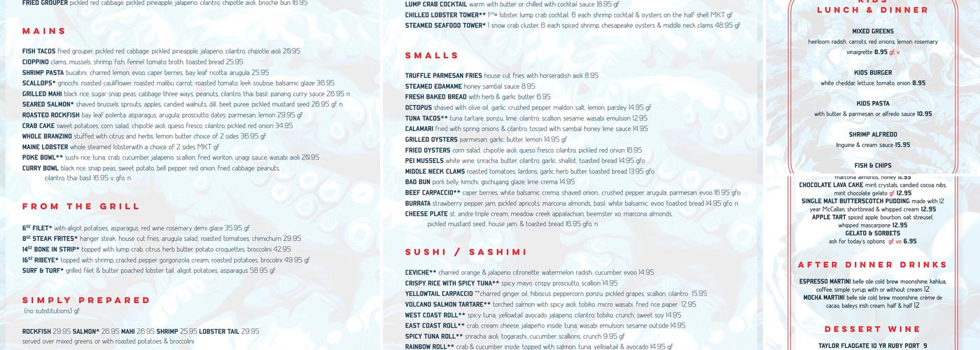 West Coast Provisions Menu