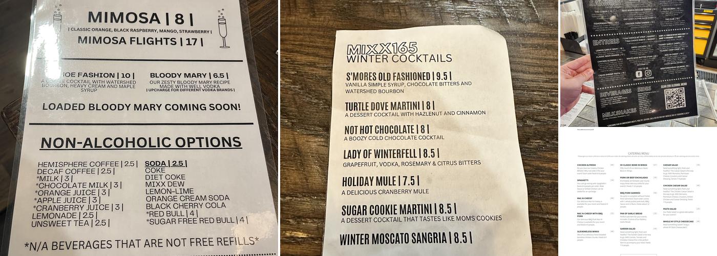 MIXX 165 Menu