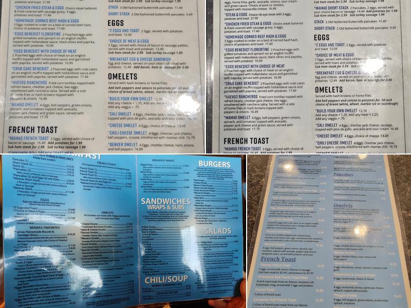 Mr. Mamas Breakfast And Lunch Menu