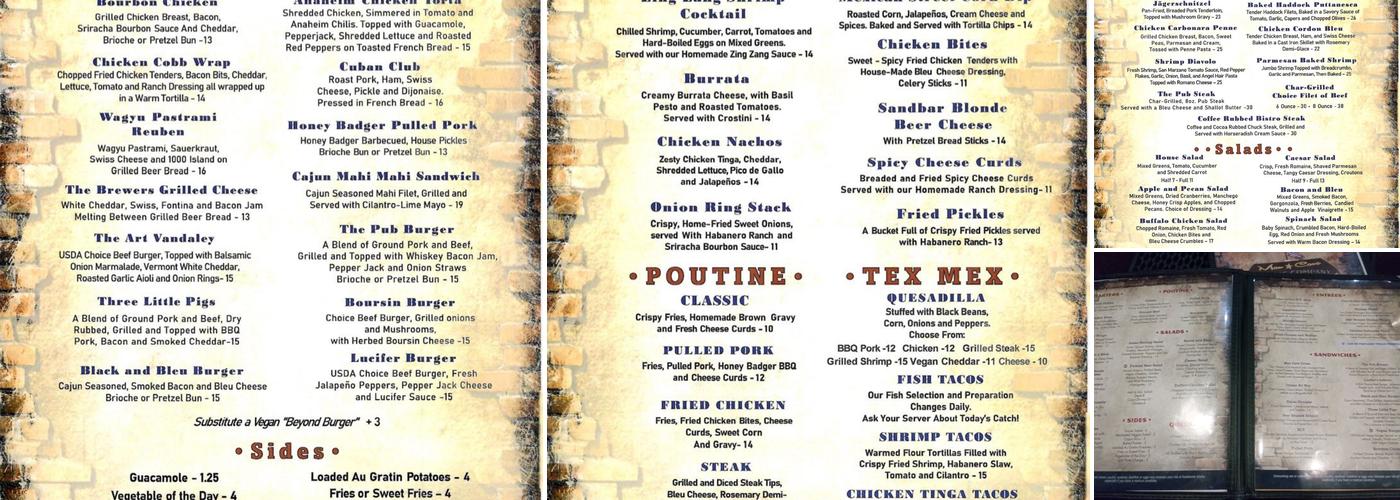 Man Cave Brewing Company Menu