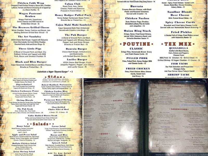 Man Cave Brewing Company Menu