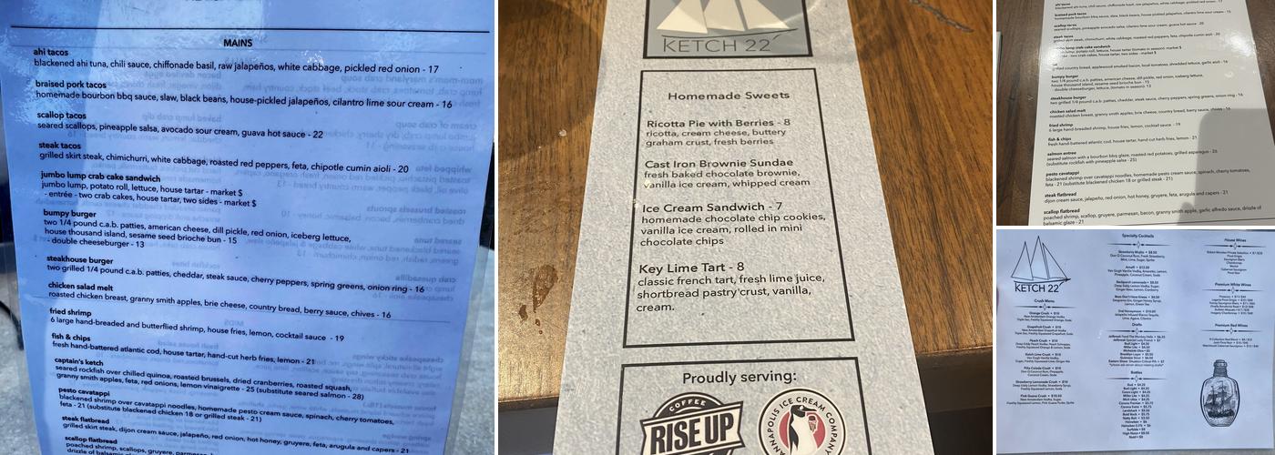 Ketch 22 Menu