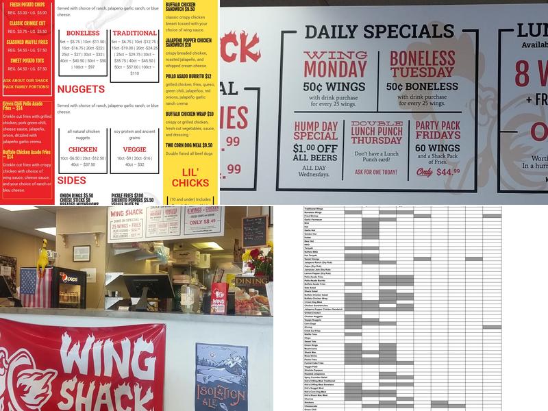 Wing Shack Loveland Menu